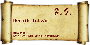 Hornik István névjegykártya